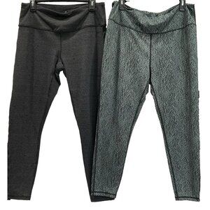 2 Womens Athletic Leggings size XL Prana Black Gray Pant Gym Yoga Activewear Lot